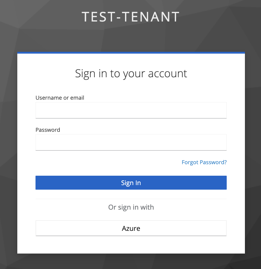 Login page